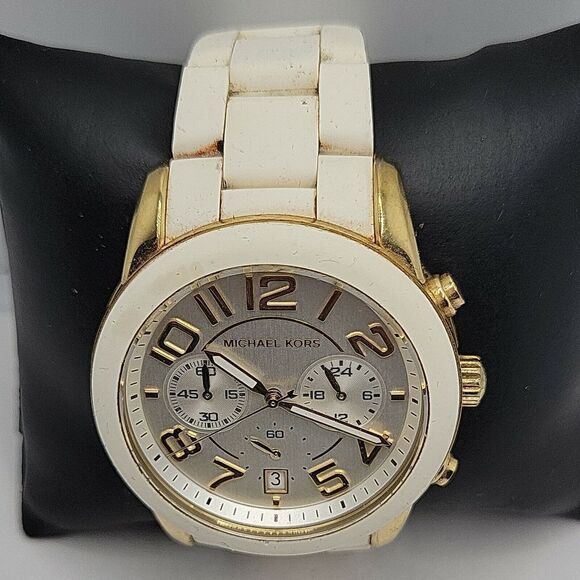 Michael Kors Mercer MK5889 Women's White Silicone Analog Dial Quartz Watch AM291 - Picture 5 of 11